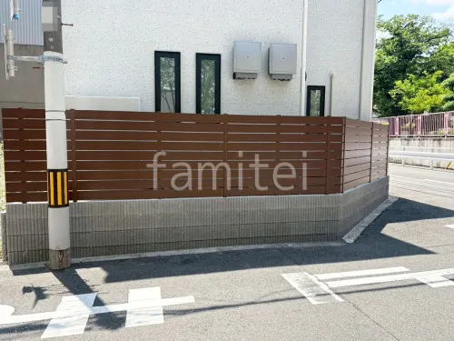 ブロック塀 （化粧ブロック） ユニソン ジャスティ  人工木・樹脂 フェンス（木調） F＆F マイティウッド デコll 目隠し 木調・ラティス 樹脂