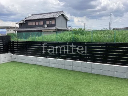 アルミ形材 フェンス LIXIL AB YS3型 横スリット3 目隠し ブロック塀 （化粧ブロック） 太陽エコブロックス 普通CB 
