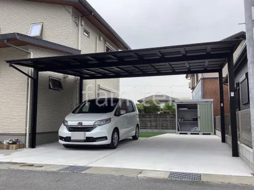 カーポート２台(ワイド) ツイン LIXIL ネスカＦ フラット屋根