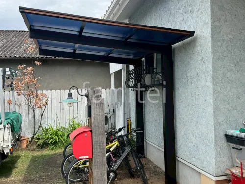 サイクルポート 自転車バイク屋根 YKKAP 木製調 エフルージュ FIRST フラット屋根