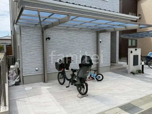 カーポート１台 （単棟） LIXIL フーゴF 逆勾配 フラット屋根 前下がり屋根