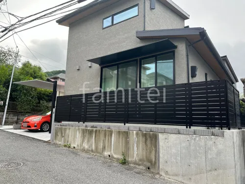 新築シンプル セミクローズ外構