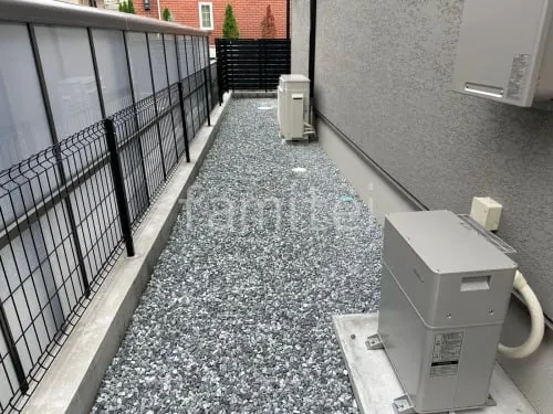 犬走り 防犯砂利敷き バラス砕石 防草シート加工