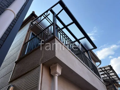 ２階ベランダ屋根  YKKAP ソラリアF フラット屋根 スタンダード 壁付