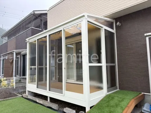 引き戸 樹脂デッキ サンルーム（テラス囲い） YKKAP ソラリアF フラット屋根