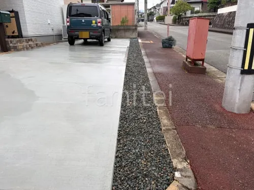 防犯砂利敷き バラス砕石 防草シート加工