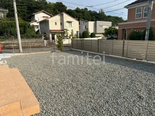 防犯砂利敷き バラス砕石 防草シート加工