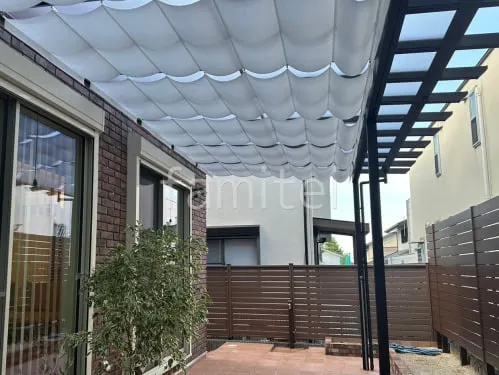 １階テラス屋根 （雨除け） YKKAP フル木製調 サザンテラス パーゴラタイプ フラット屋根 スタンダード 壁付