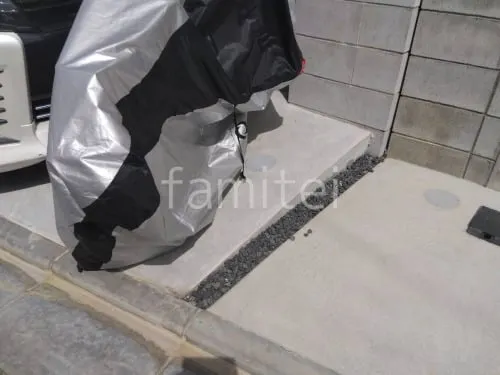 防犯砂利敷き バラス砕石 防草シート加工