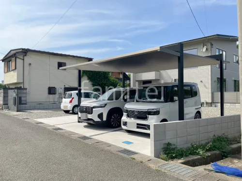 カーポート２台(ワイド) ツイン 三協アルミ FII フラット屋根 吊り下げ屋根