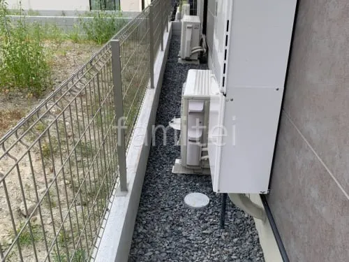 犬走り 防犯砂利敷き バラス砕石 防草シート加工