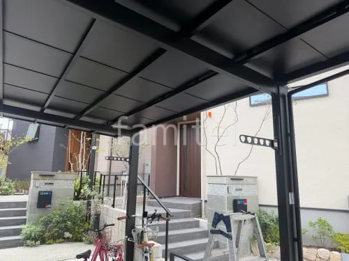カーポート２台(縦) 連棟 LIXIL ネスカＦ フラット屋根