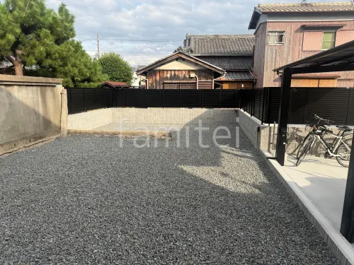 防犯砂利敷き バラス砕石 防草シート加工