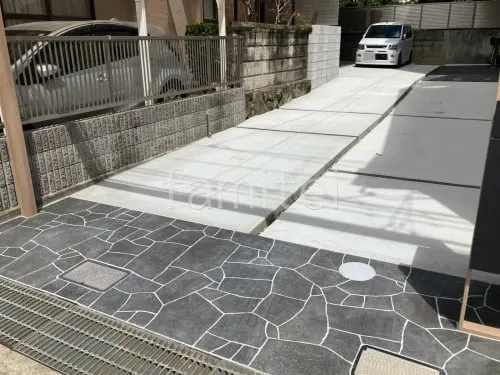 床石貼り 乱形石 石英岩 ブラック