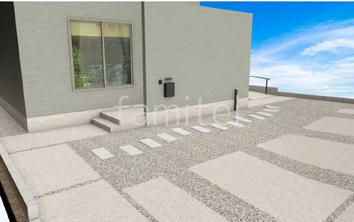 アプローチ　平板敷き