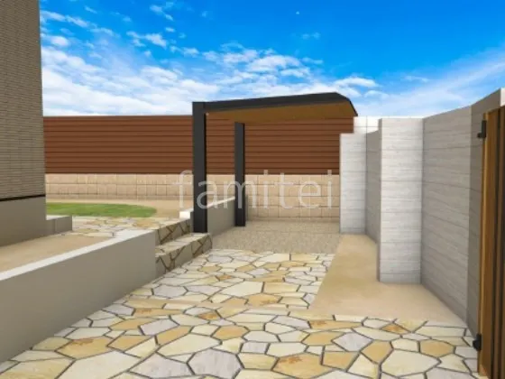 サイクルポート　目隠しフェンス