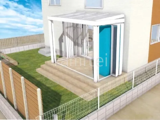 サンルーム　タイルデッキ