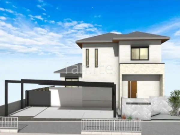 2台用カーポート　梁延長