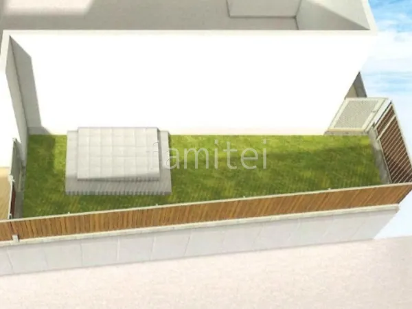 タイルデッキ　人工芝