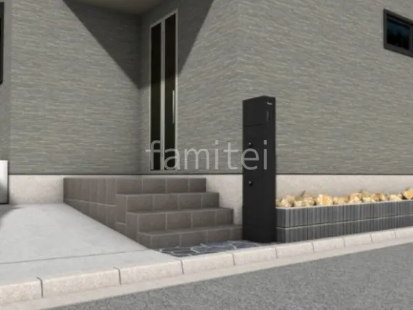 宅配ボックス付き機能門柱