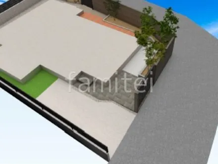 アプローチ　タイル貼り