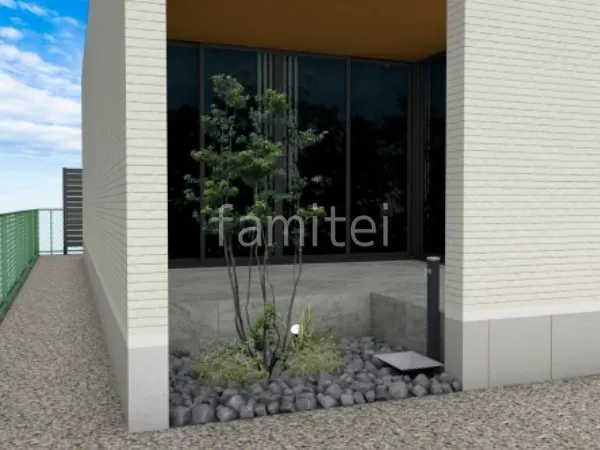 ロックガーデン タイルデッキ 立水栓