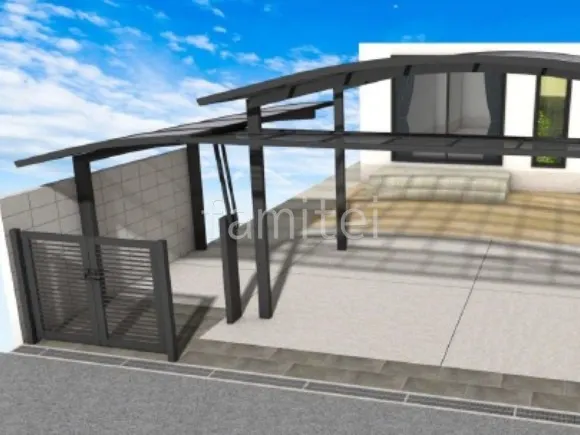 両開き門扉 サイクルポート