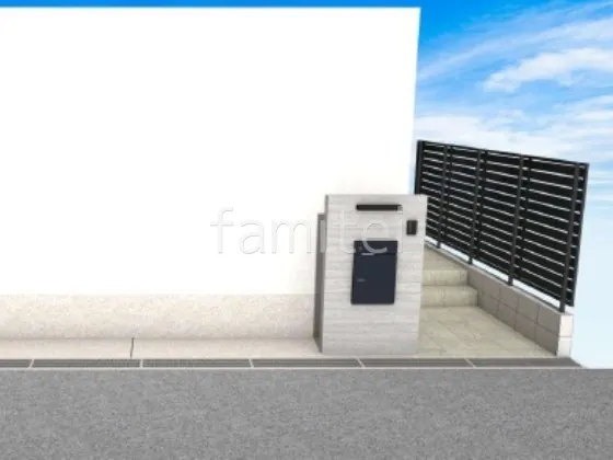 タイル門柱 目隠しフェンス