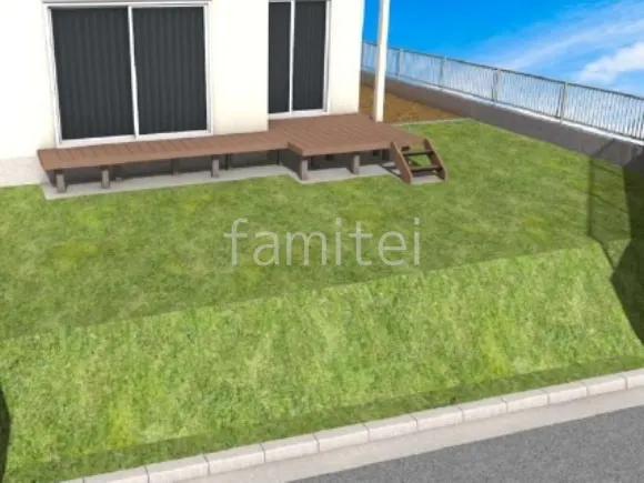 人工芝　ウッドデッキ