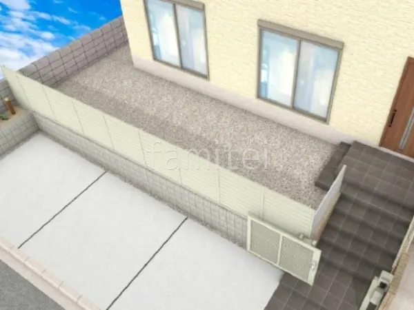 階段 アプローチ タイル貼り