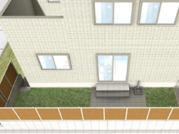 人工芝 タイルデッキ 目隠しフェンス