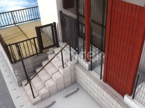 片開き門扉　手すり