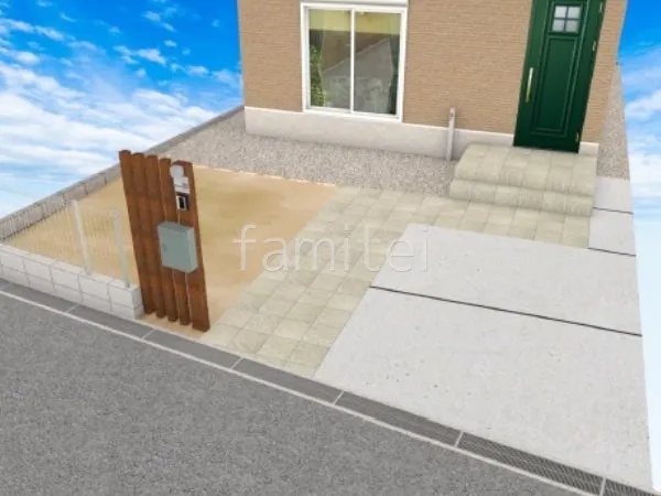 アプローチ　タイル貼り