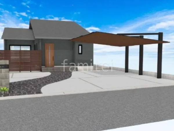 2台用カーポート　後方支持柱