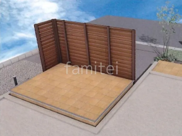 タイルデッキ　目隠しフェンス