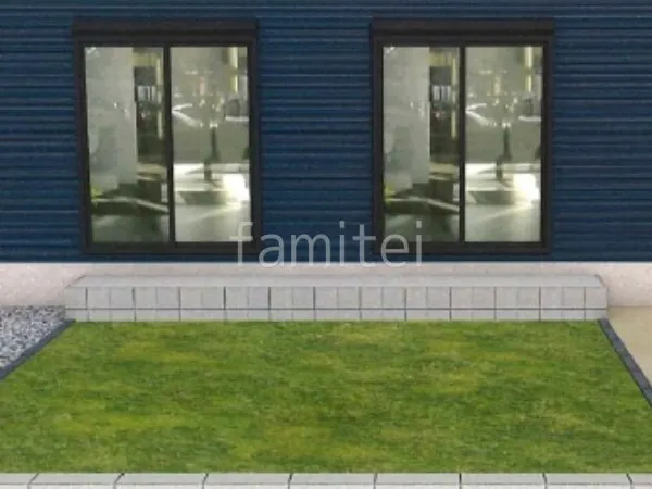 人工芝　モルタルステップ