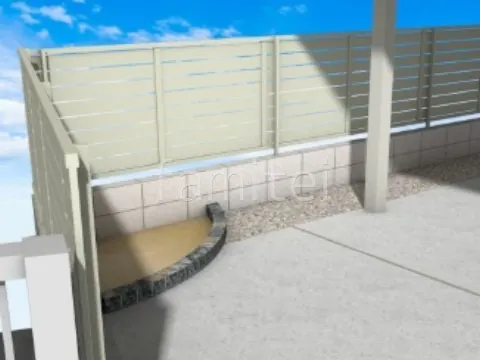 目隠しフェンス　花壇