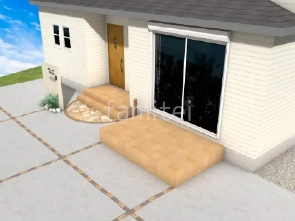 タイルデッキ　レンガ目地