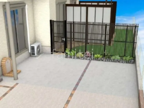 ロックガーデン　目隠しスクリーン　片開き門扉