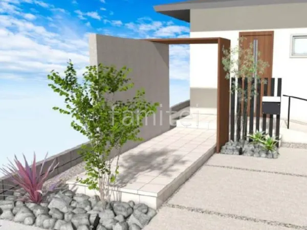 ロックガーデン プラスG 角柱門柱 浮遊階段