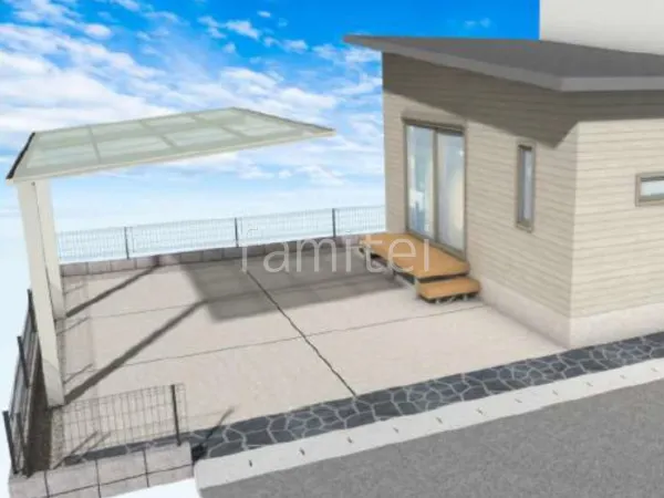 1台用カーポート　乱形石