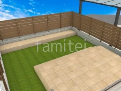 目隠しフェンス　タイルデッキ