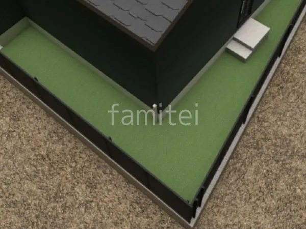 人工芝　化粧ブロック階段