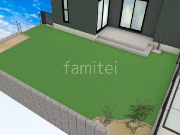 人工芝　タイルデッキ