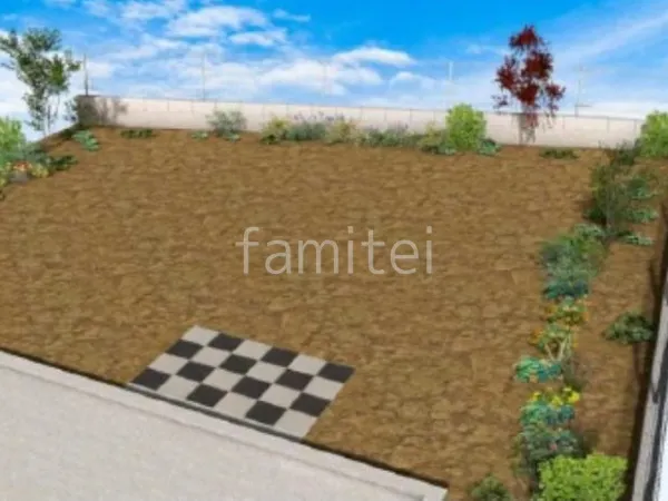 お庭　マサ土敷き