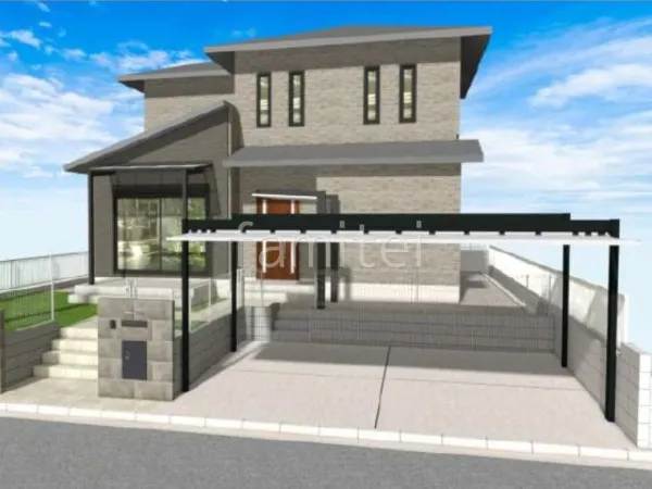 2台用カーポート　土間コンクリート