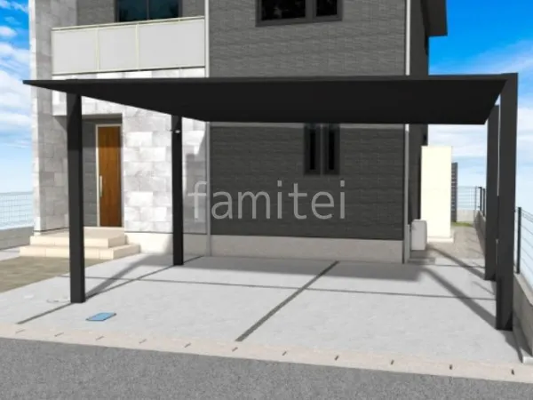 2台用カーポート　土間コンクリート