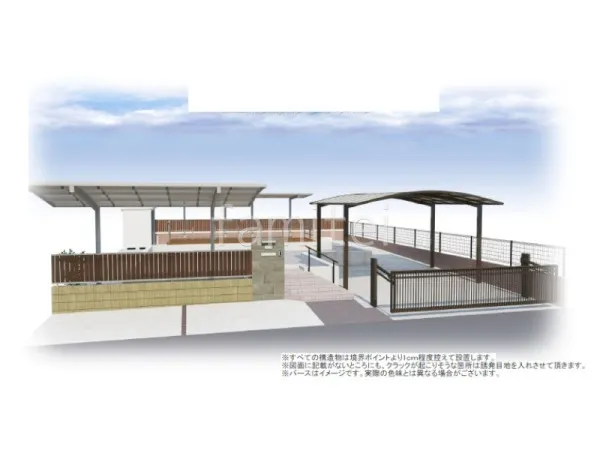 1台用カーポート　目隠しフェンス