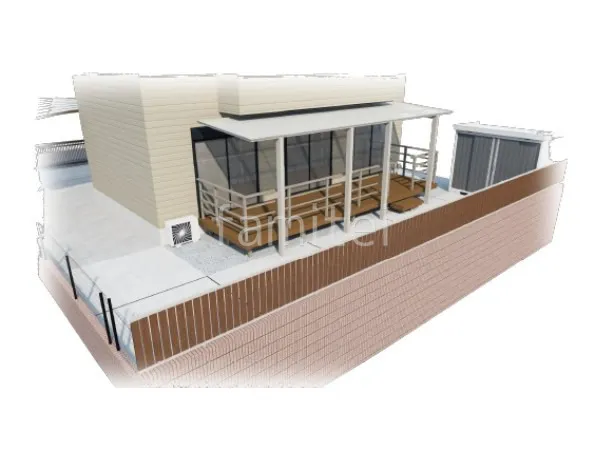 ウッドデッキ　テラス屋根　目隠しフェンス