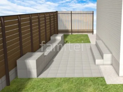 目隠しスクリーン　タイルデッキ　目隠しフェンス